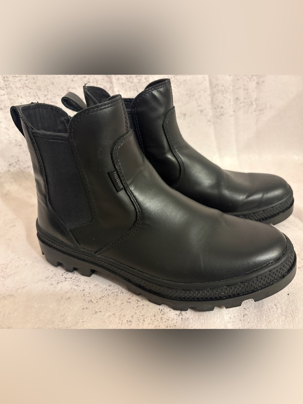 Palladium Black Leather Chelsea Ankle Boots